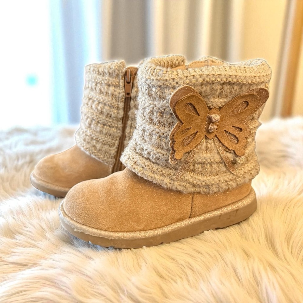 Seychelles Kids Beige Butterfly Knit Boots - Picture 3 of 14